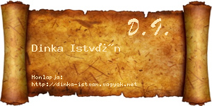 Dinka István névjegykártya